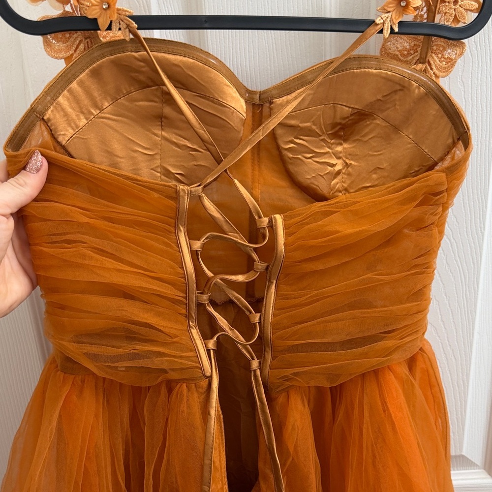 Burnt Orange Tulle Fairy Dress - Picture 4 of 5